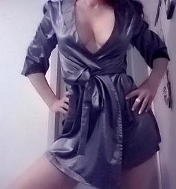 Peignoir Satinia gris satiné