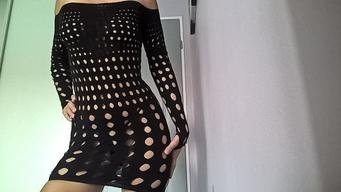 Robe Rocker noire ajourée