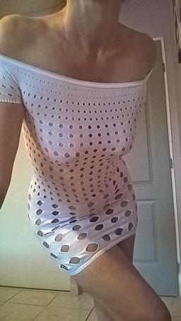 Robe Rocker blanche ajourée