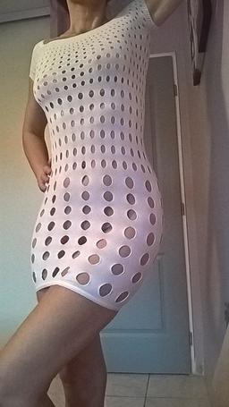 Robe Rocker blanche ajourée